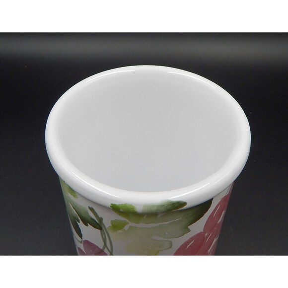 Pier 1 Imports Hand-Painted Grapes Vines Canister Utensil Crock 6 Inch - Picture 8 of 9